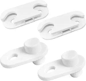 IWIWE 110364 Shoe Cabinet Hinge & 116713 Shoe Cabinet Stopper Compatible with IKEA HEMNES (Pack of 2 Each)