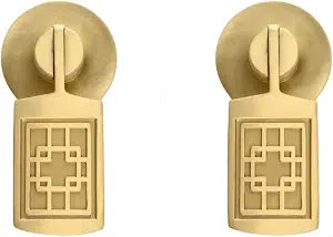 2PCS Pendant Handle, Chinese Style Knobs Teardrop Drawer Pulls Art Deco Knobs for Cabinets Solid Brass Cabinet Knob Suitable for Drawers Closets and Cabinet (2.36 inches Short)
