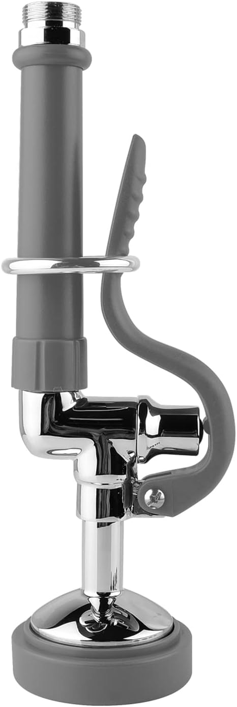 Pre Rinse Sprayer Commercial Sink Sprayer Head,1.42GPM Spray Valve Dish Spray Nozzle with Ergonomic Handle, Commercial Faucet Parts for Commercial Kitchen Sink,Chrome Finishedï¼ˆGrayï¼‰