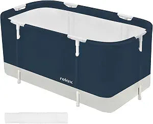 Portable Foldable Bathtub,Soaking Standing Bath Tub for Shower Stall, Easy to Assemble Collapsible Bathtub, Suitable for Travel, Camping and Outdoor Activities (Relax, 45inch)
