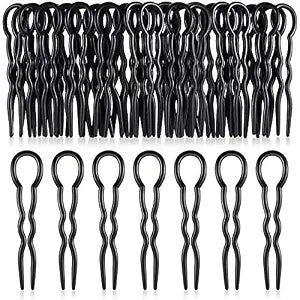 Chuangdi 24 Pcs Plastic Hair Bobby Pins Bulk, U Shaped, Black