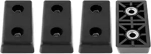 4 Small Rectangle Rectangular Black Rubber Feet Bumper w/Metal Insert  1.768" L x .885 W x .344" H  Heavy Duty/Non-Marking - Perfect for Furniture, Tables, Chairs, Benches, Beds - Made in USA