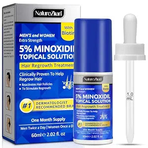 Minoxidil for Men-5% Extra Strength Hair Regrowth for Men Treatment-5% Topical Solution-Dropper Applicator Included -Minoxidil for Women-Stop Thinning & Hair Loss (1)