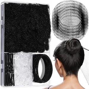 YGDZ Hair Nets for Buns, Dance Hair Accessories Kit with Invisible Hairnets for Buns, U-shaped Bobby Pins, Christmas Stuffers Xmas Gift, Hair Bun Maker for Ballet Girls, Dance Competition, Black