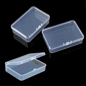 4-Pack Rectangular Plastic Storage Containers Box with Hinged Lid for Beads and Crafts,Card Case Holder,Playing Card Case Box Storage (4.45 x 3.3 x 1.14 inch)