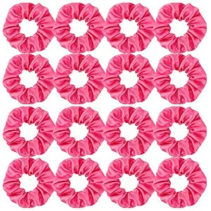 16 Pacs Satin Scrunchies Bridesmaid Proposal Gifts Hair Ties Scrunchies for Women Girls Bachelorette Party Favors(Hot pink)