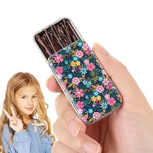 mini bobby pins,50 Count 1.38 inch Metal Hair Clips for Children,Girls and Women,Suitable for All Hair Types (Brown-01)