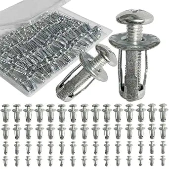 80PCS Petal Expansion Bolt Set with Toolbox, Expansion Screws Petal Nuts with M4-20, M4-25, M5-25, M6-25 Jack Nut for License Plate Installation, Hollow Wall Iron Skin Line, Sheet Metal Mounting Etc.