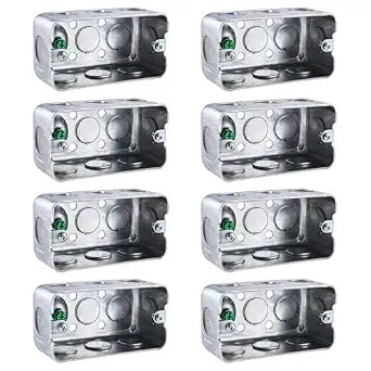 8pcs Metal Electrical Box, 4x2 Inch Galvanized Steel Electrical Junction Box, 1-7/8" Depth 13 Cu. in. Capacity
