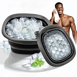 Face Bowl for Ice - Ice Face Plunge Bowl Collapsible, Silicone Facial Tub for Cold Water Therapy, Large Portable Ice Bath Basin for Skin Tightening, Puffiness Relief, Dunking and Rejuvenation, Unisex