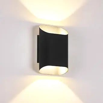 Black Up & Down Modern Indoor Outdoor LED Wall Sconce, 7.9 Inch