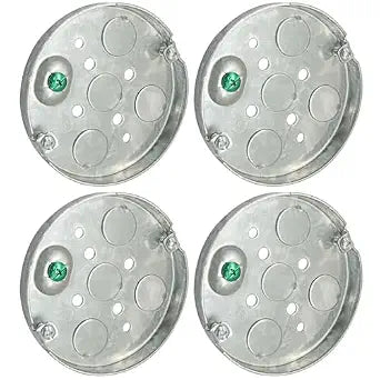 1/2 Inch Deep Round Metal Electrical Box, 4 Pack