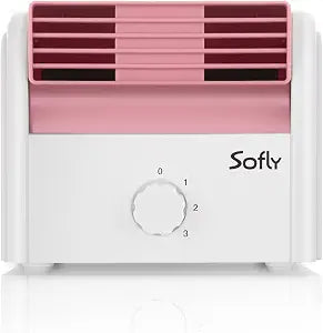 SOFLY Bladeless Desk Fan Small Quiet, Mini fan portable 3 Speed Strong Airflow Fan for Home Bedroom Office