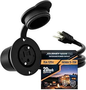 Journeyman-Pro 5279 GCR1 Outdoor Waterproof Outlet Kit, 15A 125V, Black