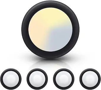 ECOELER Dimmable LED Disc Light, 3000K/4000K/5000K Selectable Surface Mount Ceiling Lighting, 16.5W 1100Lm, Black Aluminum Baffle Trim Flush Mount Downlight, ETL-Listed, 4 Pack