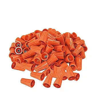 Eagles 100Pcs Twist on Wire Connectors - Orange #18 - #16 AWG Wire Cap Bulk with Spring Inserted, Easy Screw on Electrical Caps