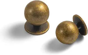 Antique Brass Cabinet Knobs, 1 Inch, Set of 12