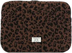 Leopard Puffy Laptop Sleeve 15 Inch Cheetah Print Quilted Laptop Case Protective Padded Computer Sleeve for MacBook
