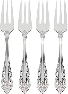 Wallace Antique Baroque 18.10 Stainless Steel Appetizer Forks, Set of 4