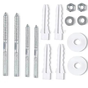 2 Pack Vessel Sink Wall Mount Screws Bolts Washers Set Bathroom Sink Mounting Hardware Supports Wall Anchor Screws for Bathroom Vessel Sink Pedestal Sink Floating Ceramic Wash Hand Basin