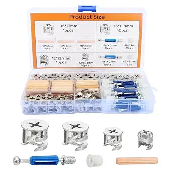 135pcs Cam Locks for Furniture with Multi-Size Nuts