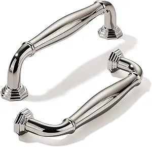 khtumeware 10 Pack 5 Inch(128mm) Polished Nickel Heavy Duty Solid Cabinet Handles Cabinet Pulls Heavy Duty Solid Cabinet Hardware for Cupboard Drawer Pulls Dresser Handle
