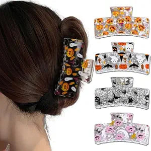 4 Pack Halloween Hair Clips for Women Girls Gifts Pumpkin Hair Claw Clip