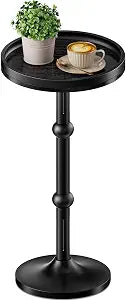 Small Round Side Table 23.5" H Drink Table for Living Room, Couch
