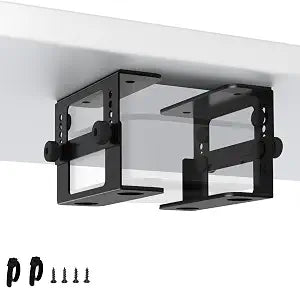Adjustable Under Desk Mount for Mini PC Under Desk Holder for Mac Mini, Business Mini Desktop Computers 5-level Adjustable Height from 2.133.31 in Mini CPU Mounting Bracket with Screws and Cable Ties