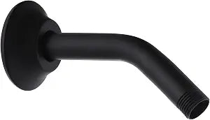 6 Inch Angled Shower Arm and Flange, Matte Black, Made of 304 Stainless Steel, Wall Mounted Shower Pipe Replacement for Bathroom