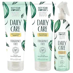 Not Your Mother's Kids Daily Care Bundle - Fragrance Free Shampoo, Conditioner, and Detangler (3-Pack) - Scent Free Hair Products for Kids
