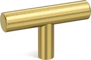 Goldenwarm 10 Pack Gold Cabinet Knobs Brushed Brass Cabinet Knobs, 2Inch