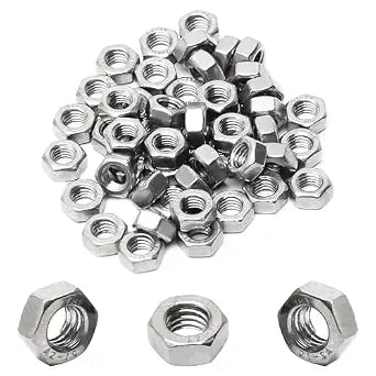 100pcs M5-0.8 Hex Nut, 304 Stainless Steel