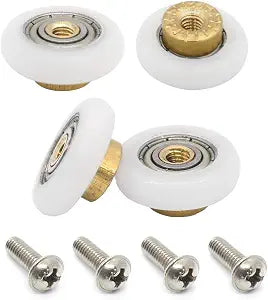 4PCS Shower Door Rollers Runners Wheels Replacement Part Bathroom Glass Door Runner Sliding Shower Door Roller Wheel,19MM