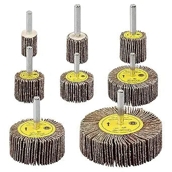 1/4" Shank Flap Wheel Sander Set 8Pcs, 8 Size Flapper Wheel 80 Grit