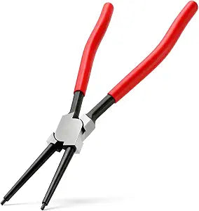 QWORK 13-Inch Internal Snap Ring Pliers, Straight Jaw Heavy Duty Circlip Tool with 0.12" Tips  Large C-Clip Remover for Automotive, Lawn Mower, and Agricultural Machinery Repair