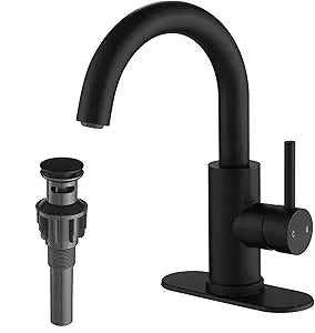 VOTON Bar Sink Faucet Matte Black Modern One Hole Bathroom Kitchen Faucets