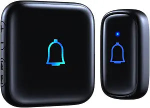 Wireless Doorbell Loud Classroom Doorbell IP66 Waterproof Doorbell 1000Ft 66 Chimes Mute Mode 115dB 7-Level Vol Electric Door Bell Ringer for Home Office Kids Room Teachers & Hearing-Impaired