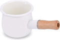 Enamel Milk Pot, Small Saucepan Butter Warmer Pot (Whiteï¼‰