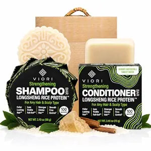Viori Strengthening Shampoo & Conditioner + Bamboo Holder, Hidden Waterfall
