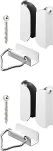 Prime-Line L 5814 Screen Hanger and Latch Set, 7/16 In., Aluminum Construction, White (2 Pack)