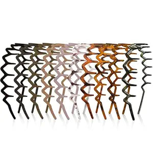 10 Pack Zig Zag Headbands for Women, Non Slip Headband with Teeth, Plastic Hair Bands for Daily Work Makeup Sports 90s Retro Style Hair Accessories for Women Girls