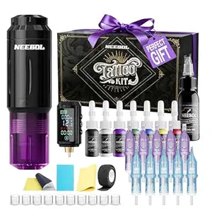 Neebol Wireless Tattoo Gun Kit, Complete Tattoo Set for Beginners & Artists
