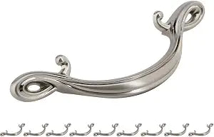 Silverline 10 Pack Cabinet Curved Arch Handle - Satin Nickel, 4" (102mm) Hole Centers Drawer Pull Kitchen Furniture Dresser Cupboard Hardware