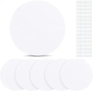 Sosation 6pcs Ceiling Cover Plate Wall Hole Cover 48pcs Tape, White, 8 in