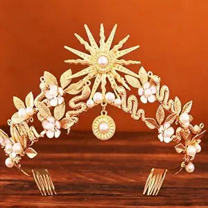 GORTIN Star Crown Gold Greek Goddess Headpiece Medusa Snake Tiara Headband Leaves Bride Wedding Hair Accessories for Women