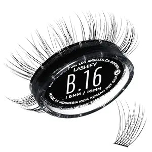 Lashify Bold 16mm Gossamer Eyelash Extensions Refill, Black, DIY False Lashes for a Natural Look