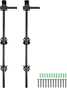Skelang 2 Pcs Cane Bolt, 18" Heavy Duty Gate Drop Rod, Steel Gate Ground Latch for Holding Wooden Gate Open and Shut