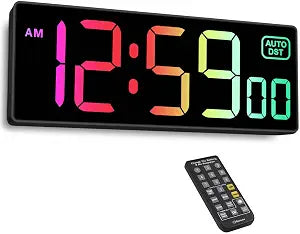 Soobest Digital Wall Clock, Remote Control Electric Timer Seconds for Gym