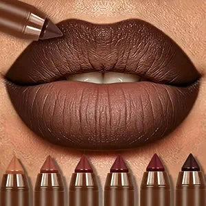 6 Pcs 2-in-1 Lipliner and Lipsticks Set for Women Daily Use